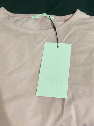 Vestido rosa Zara fruncido