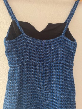 Vestido corto azul tweed