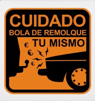 Pegatina Cuidado Bola de Remolque