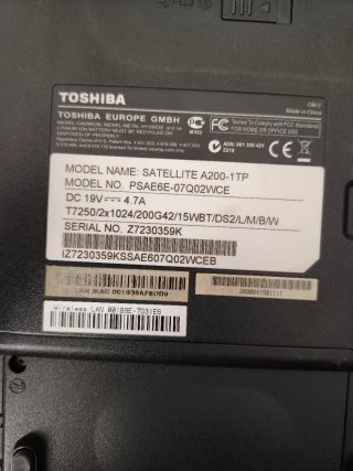 Portátil Toshiba Satellite A200-1TP