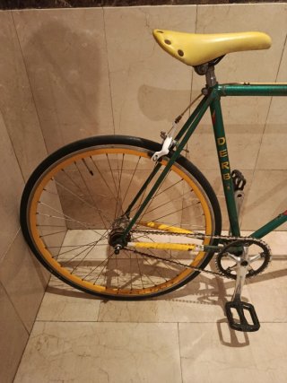 Bicicleta Fixie Verde y Amarilla