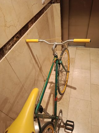 Bicicleta Fixie Verde y Amarilla