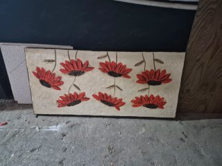 Cuadro Flores Rojas 130x60cm