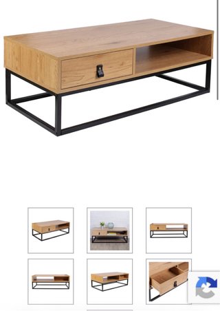 Mesa de centro madera y metal montada