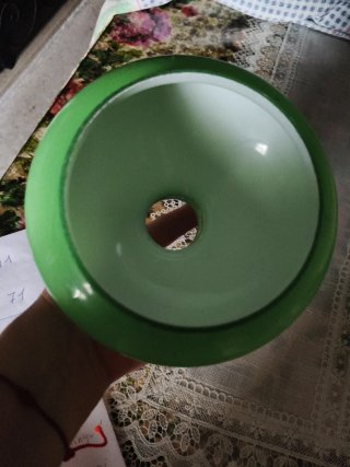 Lote de dos Tulipa opalina verde cristal antigua