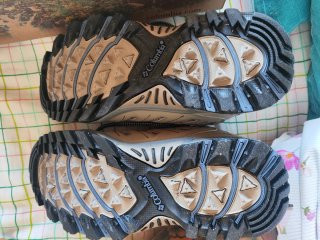 Zapatillas senderismo mujer Columbia beige/azul