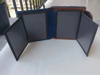 Billetera ANANVRRO azul marino y marrón