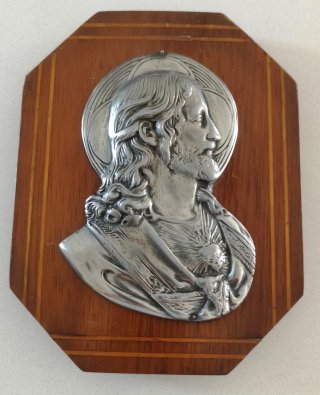 Placa Sagrado Corazón Jesús Madera