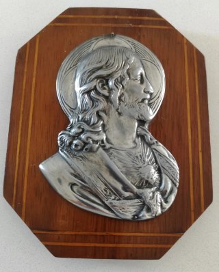 Placa Sagrado Corazón Jesús Madera