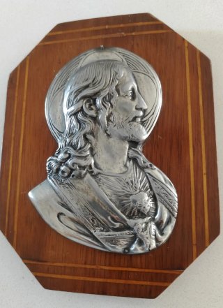 Placa Sagrado Corazón Jesús Madera