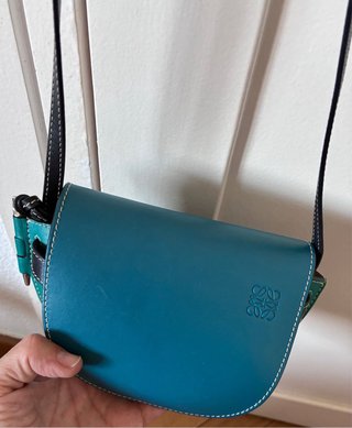 Bolso Loewe Gate Cuero Azul/Verde