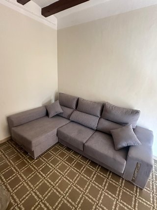 Sofá chaise longue gris reclinable