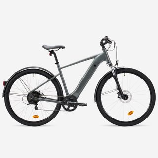 Bicicleta Trekking Eléctrica Cuadro Alto E-Actv 100 Gris