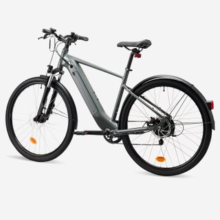 Bicicleta Trekking Eléctrica Cuadro Alto E-Actv 100 Gris
