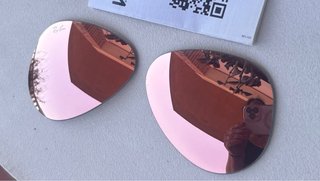Cristales Ray Ban Aviador Espejo Rosado T.58