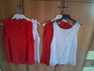 Set camicie rosse e bianche