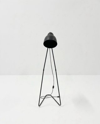 Lámpara de pie metálica negra 143cm