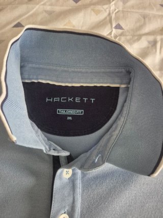 Polo Hackett Manga Corta Talla 2XL azul