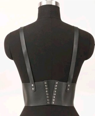 Collare lingerie nero harness top cintura corpetto