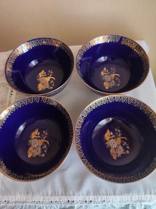 Juego de 4 cuencos de porcelana japonesa Mizuko