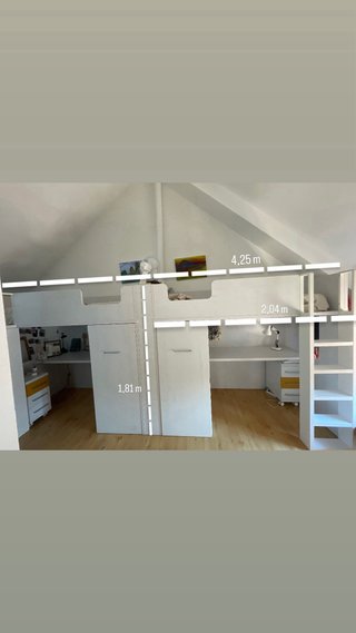 Mueble juvenil doble de madera hecho a medida
