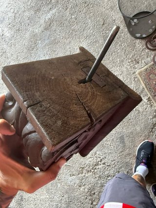 Pareja ménsulas madera tallada antiguas