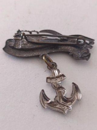 Crachá náutico com âncora pendente WW1 da marinha