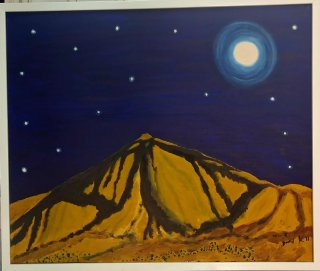 Pintura Teide de Noche