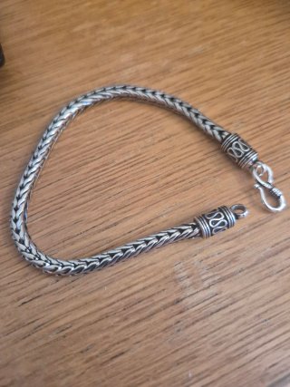 lotto 5 Bracciali Uomo Argento Intrecciato