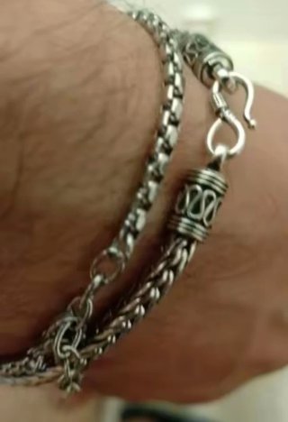 lotto 5 Bracciali Uomo Argento Intrecciato