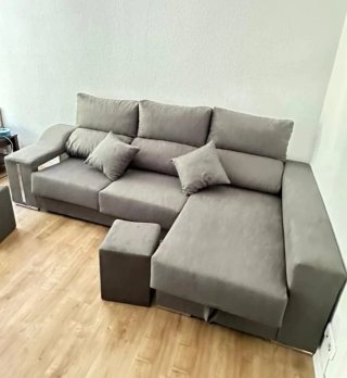 ✅Sofá Chaiselongue Extensible Gris. Envío gratis