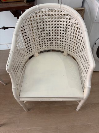 Pareja de sillas de bambú y mimbre