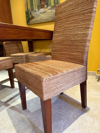 Mesa Comedor Madera y Cristal Banak
