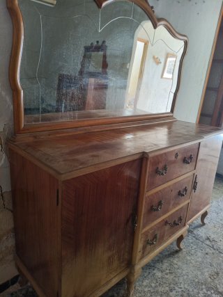 Mueble tocador madera con espejo