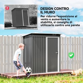 Casetta da Giardino 1.16m² Acciaio Zincato 163x89x