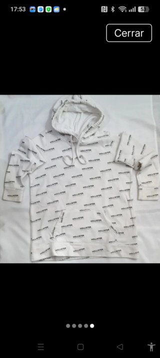 Sudadera Hollister Blanca con Logo