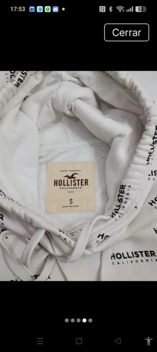 Sudadera Hollister Blanca con Logo
