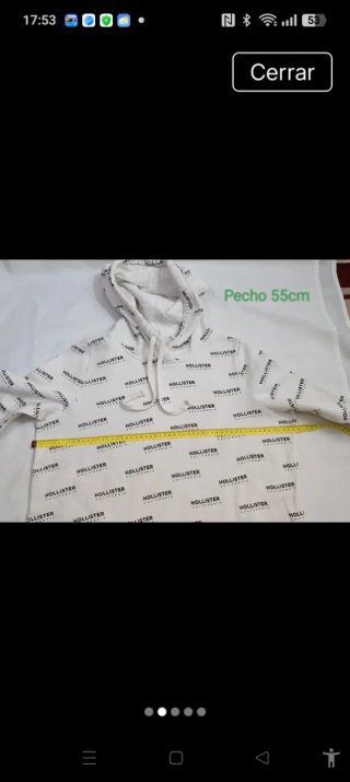 Sudadera Hollister Blanca con Logo
