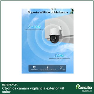 Ctronics cámara vigilancia exterior 4K color