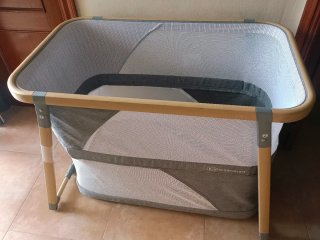 Minicuna bebé madera y textil