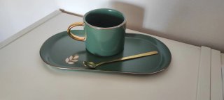 Set Tazza Stile Nordico Verde Oro