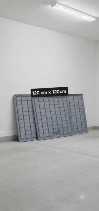 3 Mesas Cultivo Gris 120x120 Plástico