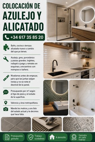 Colocación de azulejo y alicatado