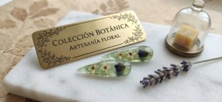 Pendientes artesanales flores naturales