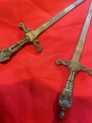 Tagliacarte antichi in metallo lunghezza 32