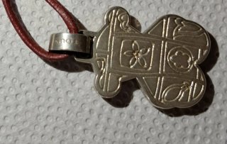 Collar Tous Oso Plata y Piel Marrón
