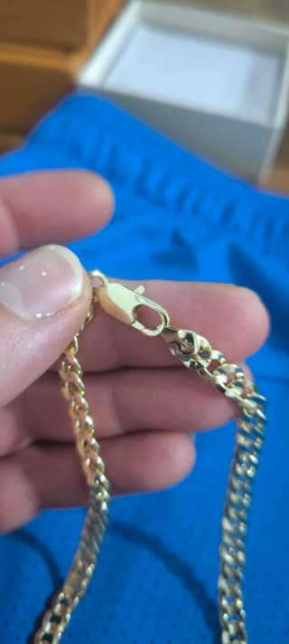 Cadena Cubana Laminado 14k Dorada