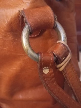 Mochila de cuero Conti marrón