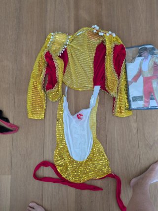 Chaqueta Torero Disfraz Dorado y Rojo
