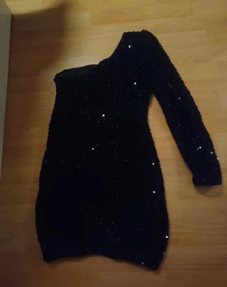 Vestido Negro Brillante Fiesta